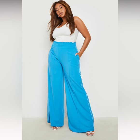PLUS SHIRRED SIDE STRIPE WIDE LEG TROUSERS-brand new-size 20 - Picture 1 of 5